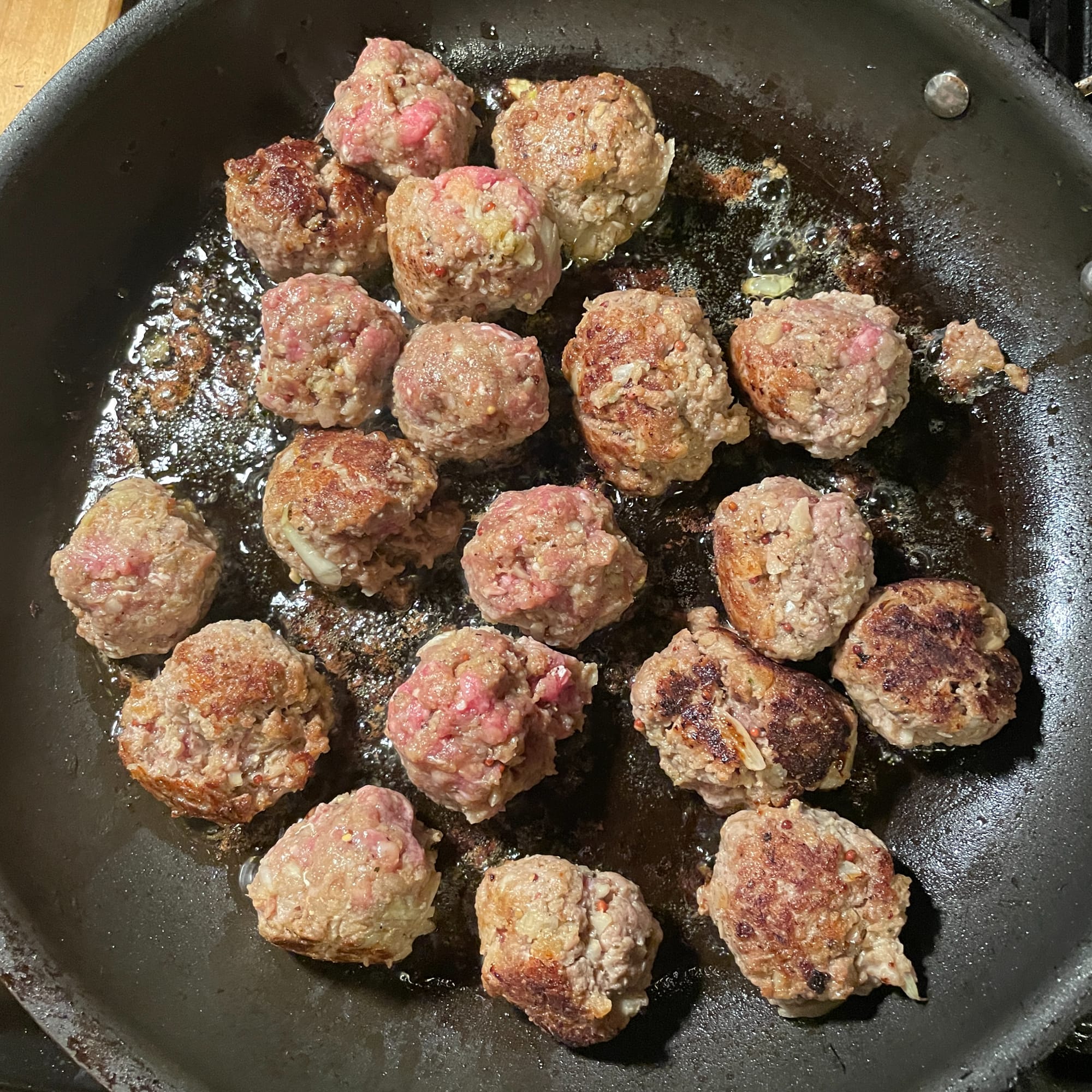 Salisbury Steak Meatballs with Mushroom Gravy over Garlic Smashed Potatoes