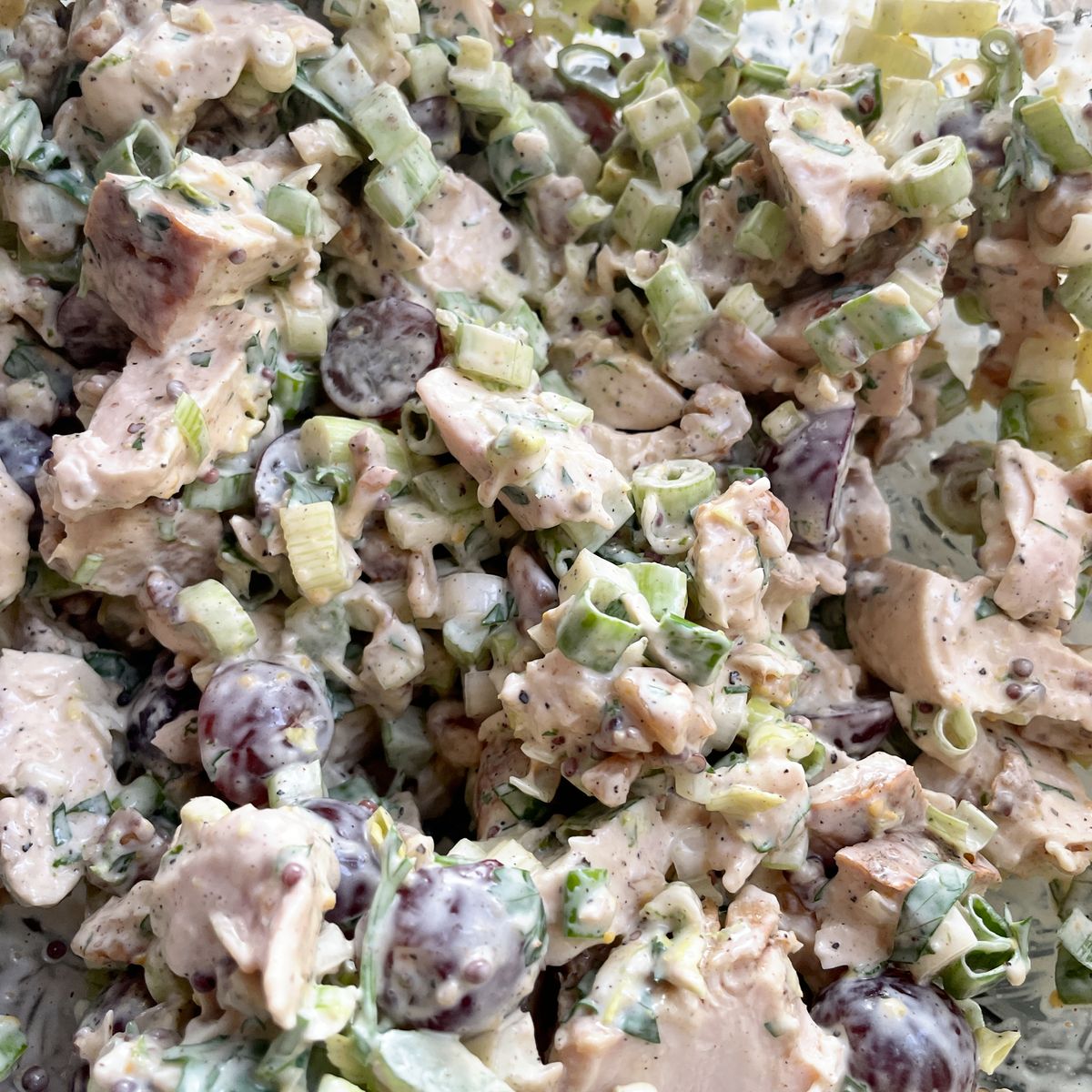 Grilled Chicken Salad with Grapes and Walnuts