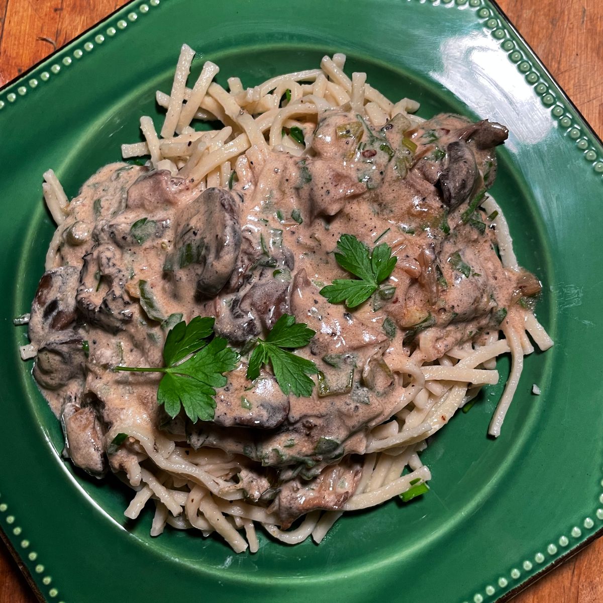 Mushroom Stroganoff With Truffle Buttered Noodles